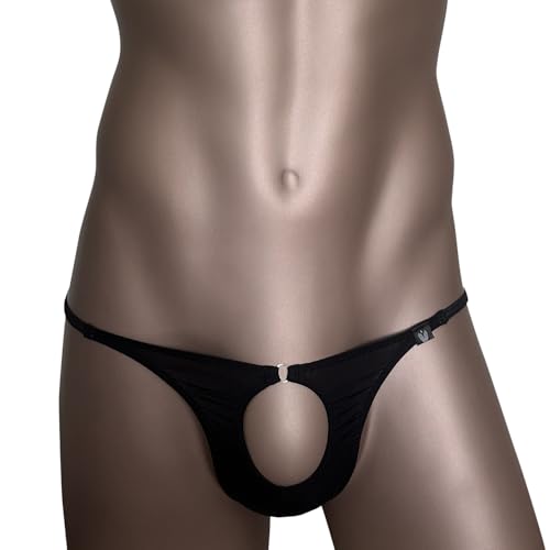 Gogobear Mens Multi-colored Low Rise Hollow Thong G-String See-through Bikini Underwear with Loop2