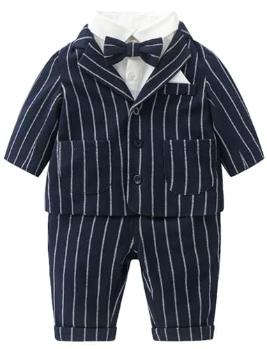 Costume rayé garçon veste boutonnée pantalon ensemble de tous les jours