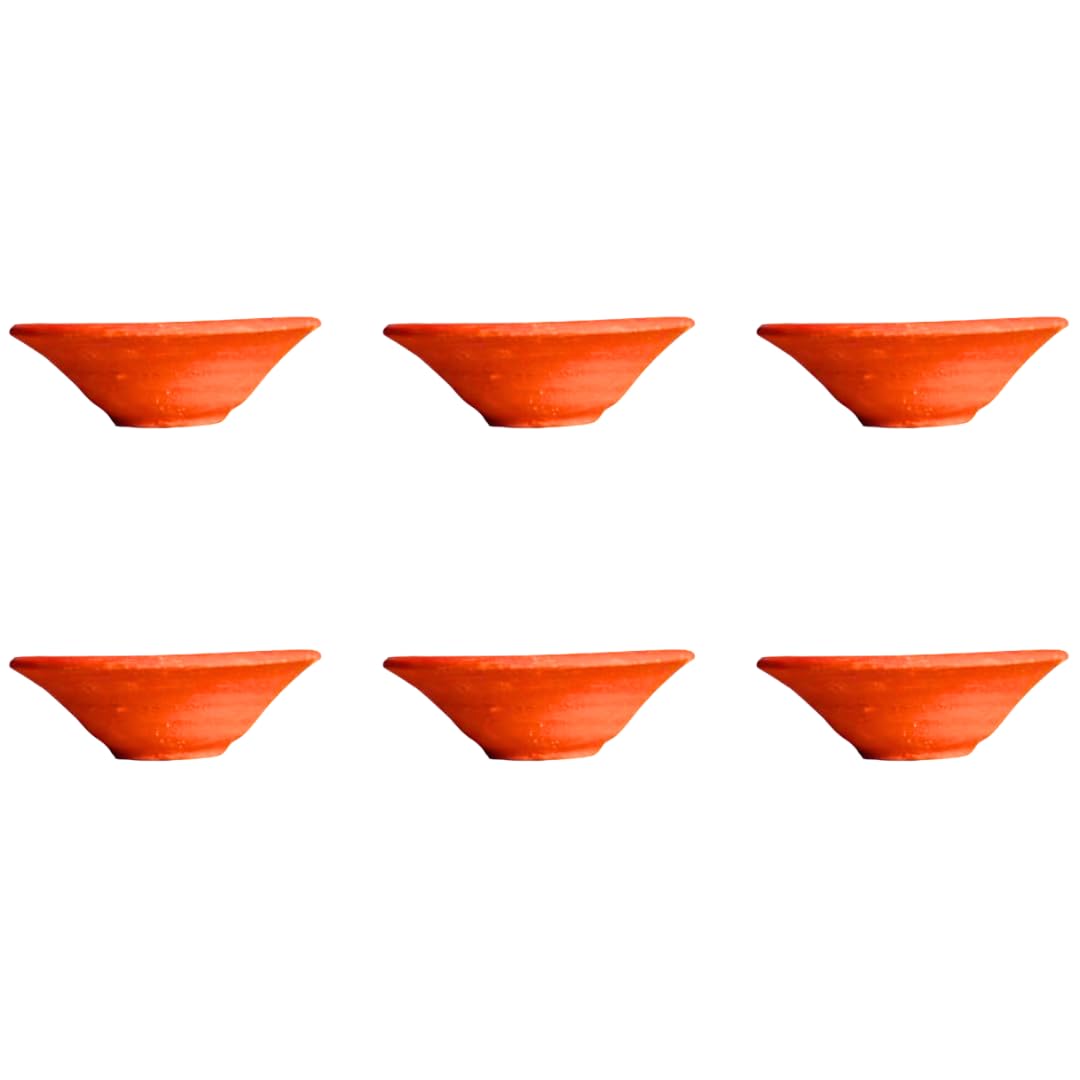C&S Homestore Terracotta Traditional Handmade Clay Diya Set Of 6 – Earthen Oil Lamps For Diwali, Puja, Home Temple, Rangoli, Wedding Decor – Small Kulhad Style Brown Mitti Diyas For Festival Lighting