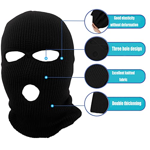 3-Hole Beanie Face Mask Ski-Warm Knit-Men and Women3