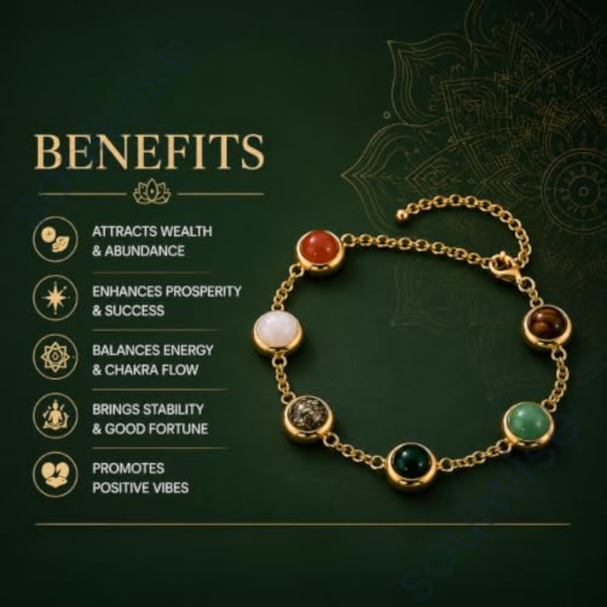 Soulwise Premium Dhan Yog Gemstone Anklet for Women