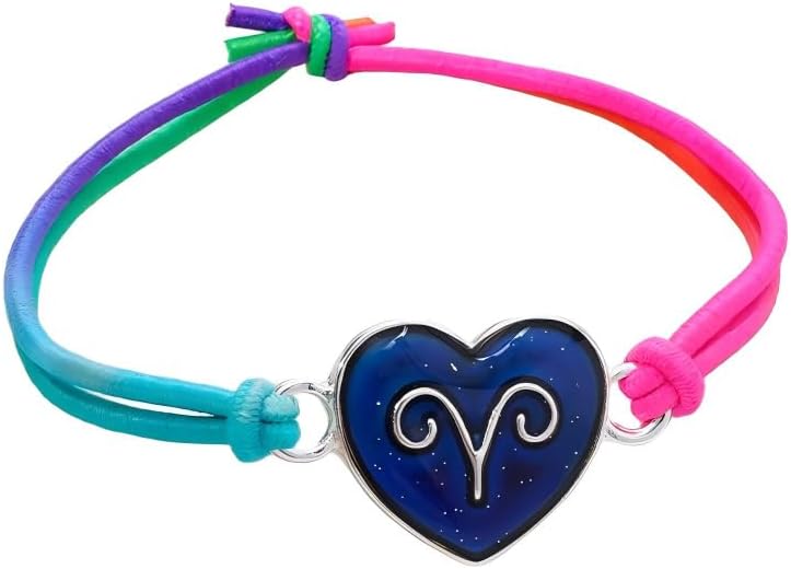 Zodiac Bracelets for Women Men 12 Constellations Sign Color Changing Mood Braided Rope Bracelets Adjustable Emotion Feeling Temperature Sensing Charm Bracelet Astrology Horoscope Jewelry