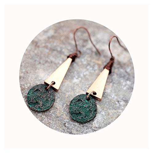 Defiro Boho Drop Coin Earring Round Dangle Hoops Handmade Retro Geometry Earring Copper Wire Women Jewelry
