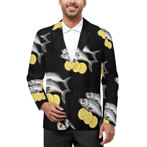 Sardines Ocean Mens Blazer Lightweight Sport Coat Two Button Suit Jackets