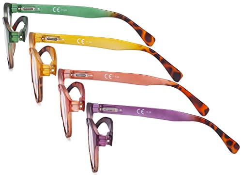 Image of Eyekepper 4 Pack Ladies Reading Glasses - Round Readers for Women Reading +0.75