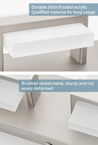 Image of SOLFART Brushed-Nickel Bathroom Light Fixtures, 4 Lights Bathroom Vanity Light LED Vanity Lights Brushed-Nickel Vanity Lighting, Dimmable