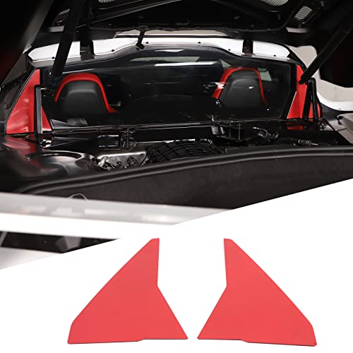 Image of Engine Bay Front Wall Cover Trim Compatible with Corvette C8 Stingray 2020-2023 Aluminum Alloy Red 2PCS Engine compartment Interior Decoration Accessories