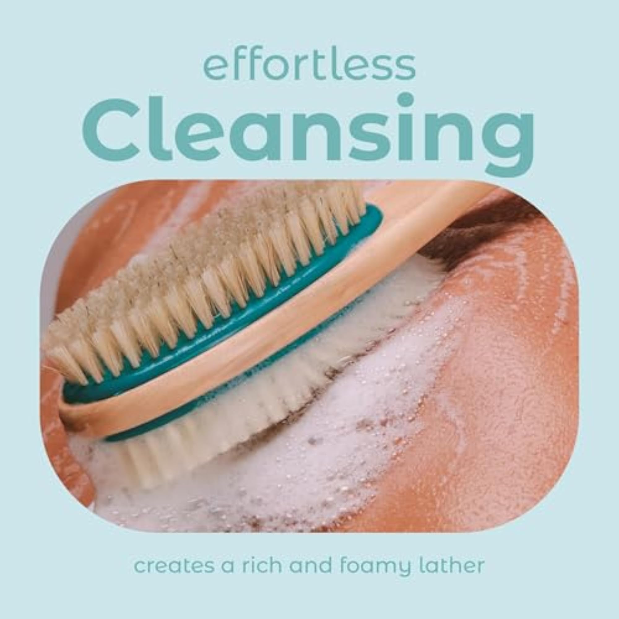 Dual-Sided Long Handle Bath Shower Brush, Exfoliator