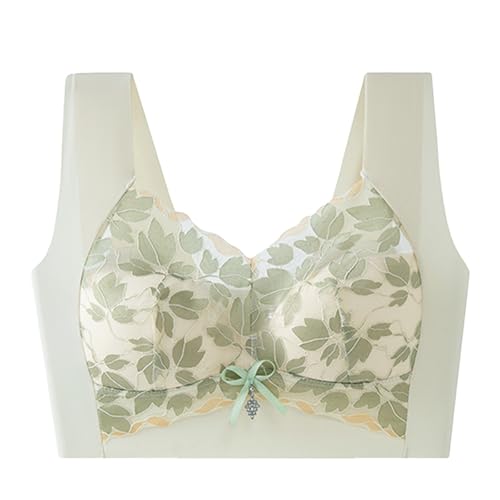 Genérico sujetador transparente sujetador push up cómodo de encaje sin costuras para mujer, ideal para uso diario, estilo informal, sin relleno leggings para embarazo, cálido, Luz verde, 87.5-95 KG