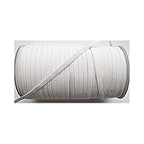 Blanco. Elástico blanco 8 Cable plano Ancho de 6 mm suministrado por The Cut Sew Company en longitudes de 10 metros 5 Millimetres