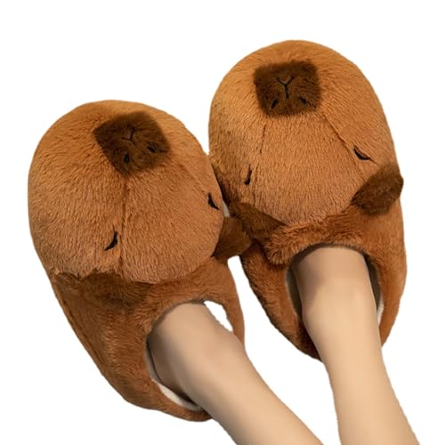 LELEBEAR Capybara Slippers, Cute Capybara Slides, Fuzzy Slip On Indoor Winter Animal Slippers,Plush Capybara Shoes for Women2