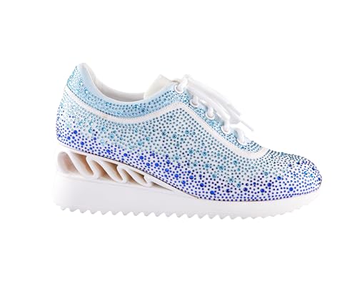 Lady Couture Jackpot Glitz Fashion Athletic Sneaker On A Spring Look Wedge