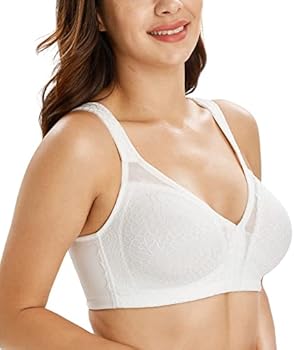 Lemorosy Dames comfort sterke grip vooraan Vershcluss rugsteun ongevoerd zonder beugel klassieke beha, grijs., 80E