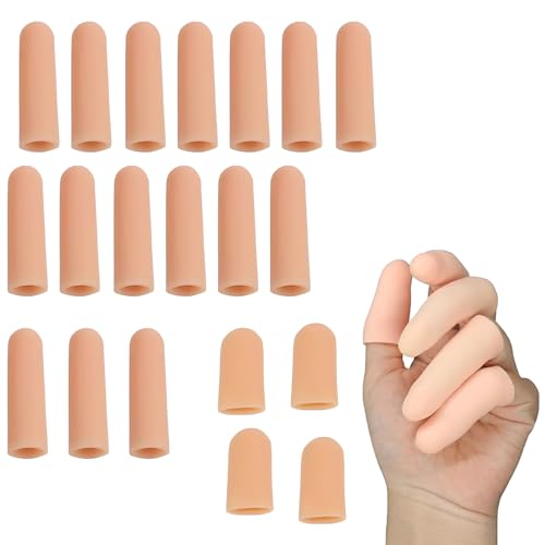 AMSGANK Protetores de dedos de silicone, 20 peças mãos impermeáveis duráveis protetor de dedos e polegares capa de dedo suave e flexível para casa e trabalho