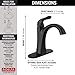 Delta Faucet Arvo Matte Black Bathroom Faucet, Single Hole Bathroom Faucet Black, Single Handle Bathroom Faucet, Bathroom Sink Faucet, Drain Assembly Included, Matte Black 15840LF-BL