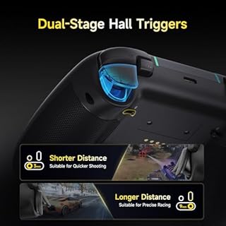 EasySMX Manette PC Sans Fil avec Boutons Silencieux/RGB/Déclencheurs Hall à Deux Niveaux/Joystick Sans Dérive, X05PRO Contrôleur Mobile pour PC/Switch/Android/iOS/Steam/Android TV Box, 1000 mAh, Noir