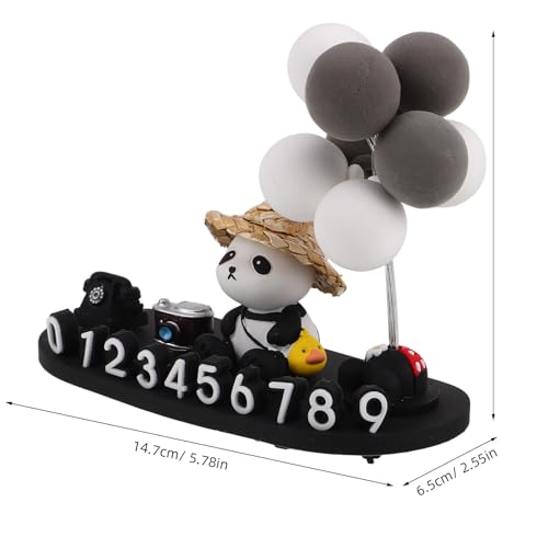 Placa de matrícula de panda para interior de coche en plástico resistente 2