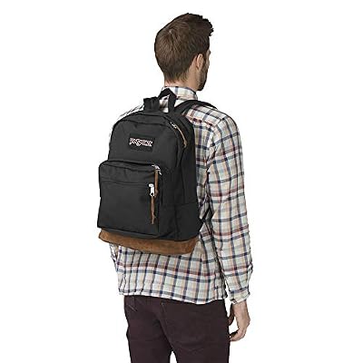 JanSport Right Pack Backpack - Durable Daypack with Padded 15 Laptop Sleeve, Spacious Main Compartment & Integrated Water Bottle Pocket - Black