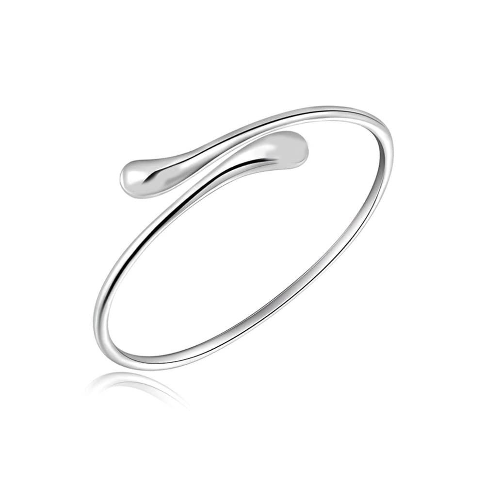14K Gold Plated Double Teardrop Open Cuff Bangle -7-8” Inch Flexible Bangle Bracelet Comes With Gift Box for Women