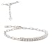 Produktbild Amoonic Damen Armband Silber 925 | Tennisarmband und Gliederarmband in einem | Personalisierbar mit gravierbarem Herzplättchen | Silberarmband für Frauen