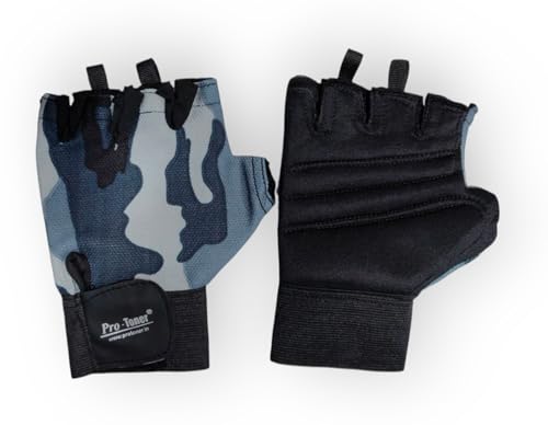 Image of Protoner Gym Gloves, Camo Print, Fingerless with Wrist Support, Unisex