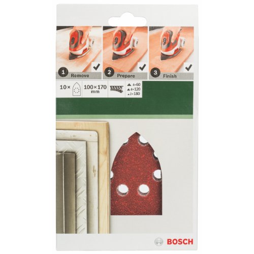 set de feuilles abrasives 100x160 mm WITH EARS RW 8 trous velcro 10 pièces - vue 3