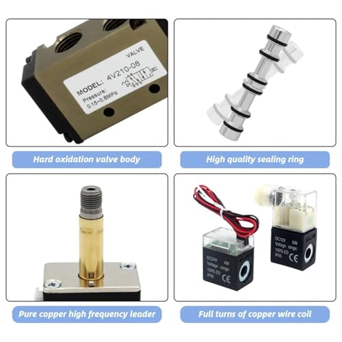 Electrovanne 4V210-08 5 voies distributeur pneumatique AC220V 5 stations