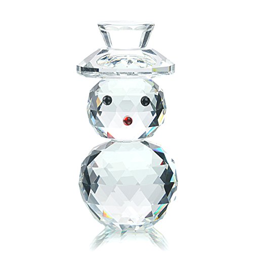 H&D Crystal Snowman with Hat Holiday Figurine Collection Ornament