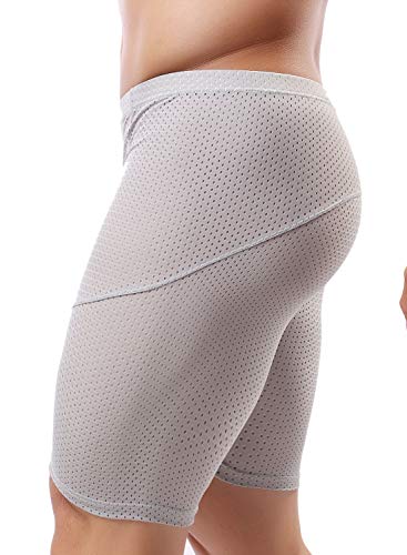 MIZOK Men's Tight Yoga Mesh Training Bodybuilding Gym Workout Shorts Jammer Swimsuit