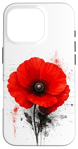 Coquelicot Rouge Texte Art Abstrait Graphique Coque pour iPhone 16 Pro