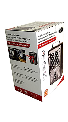 Optimus Portable Utility Thermostat (Full Size) Heater, 9.5" X 7.5" X 14.2", Grey #TOP5