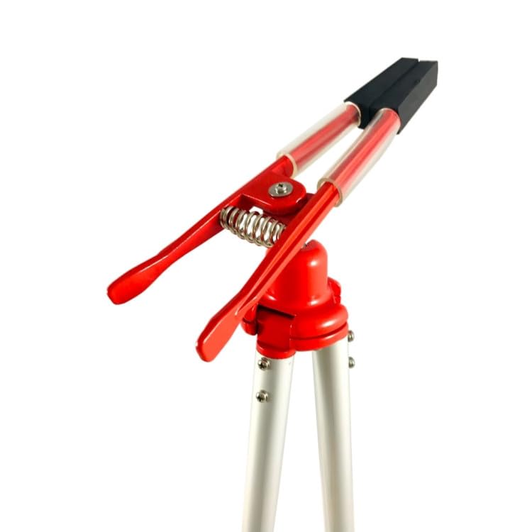 Tripod T02 - Trípode de aluminio con pinza de sujeción de goma para barras de medición y niveladores, incluye bolsa de transporte
