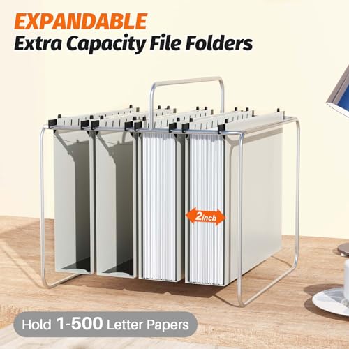 Shutex Pastas de arquivo de plástico com capacidade extra, pacote com 12 pastas suspensas reforçadas