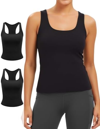 Women's Workout Tank Tops Breathable Racerback Athletic Slim Fit Tops for Gym, Yoga, Running