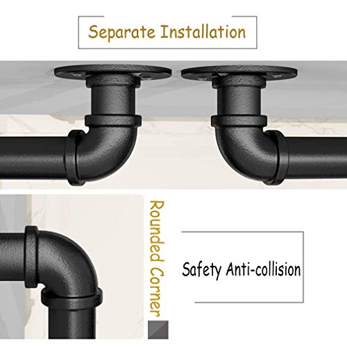 Barre de support en fer forge noir pour rampe d'escalier - 6