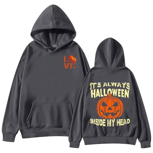 Sudaderas Invierno Sudadera con Capucha con Estampado de Personajes y Informales a la para Mujer con Cuerda con Capucha Sudadera Pelos (Dark Gray, XXXXXL)