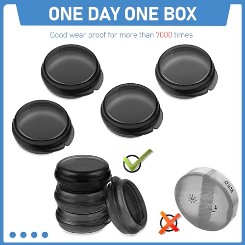 Image of WLLHYF 4 Pcs Mini Pill Organizer Small Pill Box Cute Portable Pill Case for Pocket Purse Travel Storage Containers Earplug Case Medicine Dispenser Vitamin Holder(4 Black)
