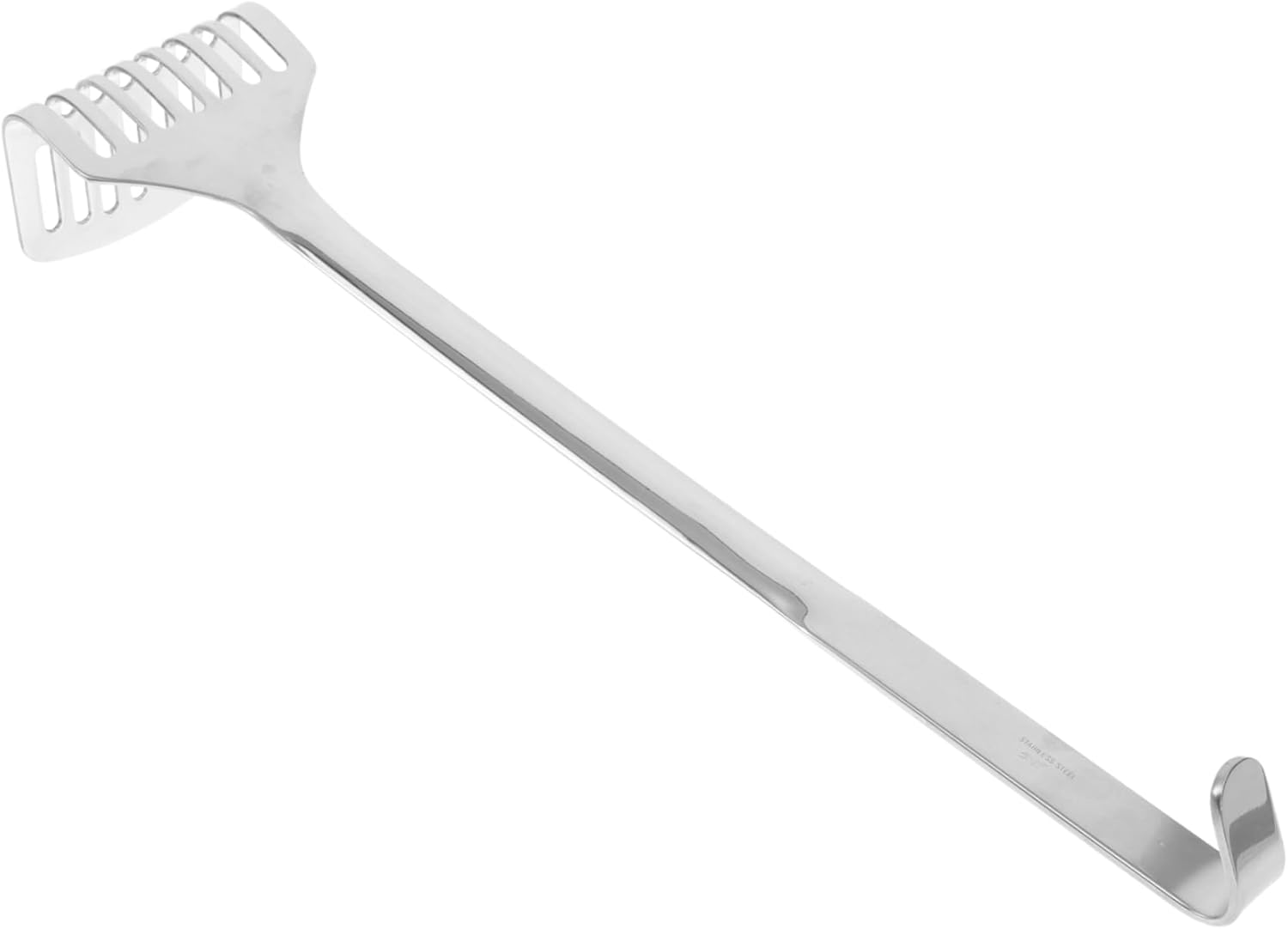 Stainless Steel Potato Masher Long Handle Manual Kitchen Tool for Mashing Potatoes Fruits Vegetables Sturdy Cooking Utensil for Home Chefs