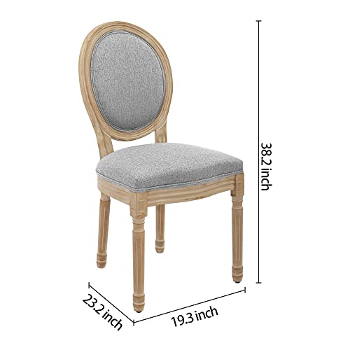 Canglong Farmhouse Room Accent, Modern Distressed Bedroom Round Back Dining Chairs, Set Of 2, Dark Grey 1 #TOP2