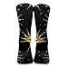 Meaudiwes Fashion Dress Decor Socks, Comfortable Work Leisure Sports Socks For Girls And Boys Gold Sun Crescent Moon Star