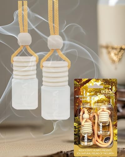 Image of ikeda fragrance Car Air Freshener 4ml Car Scents | 45-Days Keep Fragrance | Automotive Hanging Diffuser Bottles | Remove Auto Odor Long-Lasting Fresh Air for Home Deodorizer (2pcs, Sandalwood)