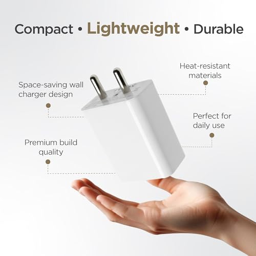 Image of Artifax 25W USB-C Super Fast Charger for Samsung Galaxy S25 /S24 /S23 /S22 /S21 FE /S20, M14 /M34 /M54 /M53 /M33, A34 /A54 5G, F15 | PD 3.0 Type-C Wall Adapter | BIS Certified | 1 Year Warranty | White