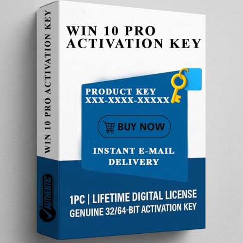 Image of WIN 10 Professional (PRO) Lifetime Digital License, 1 PC Activation Key, 32 /64-Bit Compatible, Instant Email Delivery, Unlimited Reinstallations [OS Key Card]