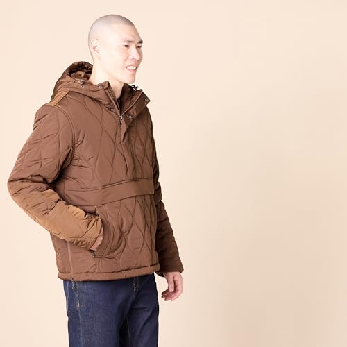 Image of Amazon Essentials Mens Anorak Hooded Quarter-Zip Puffer Coat