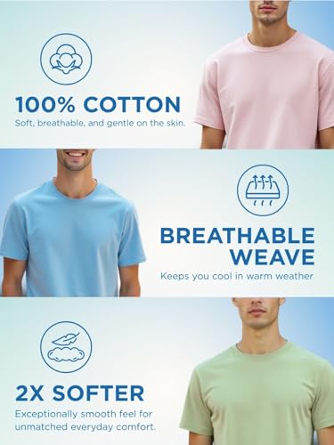 Image of Nobero 100% Cotton Tshirts for Men Combo Pack of 3 | Regular Fit | Printed | Round Neck Half Sleeve