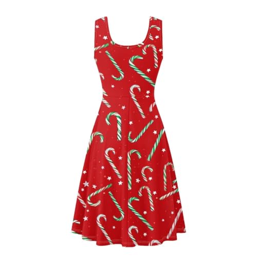 Image of Dreaweet Casual Sleeveless Dresses for Women Girls, Round Neck Tank Dresses with Pockets Summer Sundress Size XS-4XL