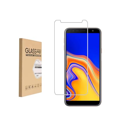 Protector de pantalla de vidrio templado para Samsung Galaxy J4 Plus/Galaxy J4+,Cristal templado/Resistente a arañazos/Sólo cubre el área de visualización