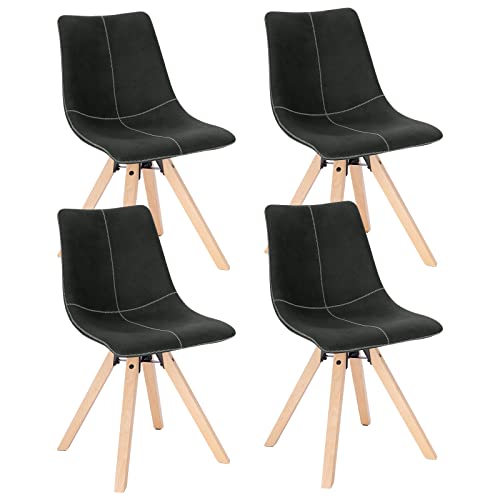 Lestarain Esszimmerstühle 4er Set drehbar, Drehstuhl Holz, Küchenstuhl Stoffbezug, Polsterstuhl Wohnzimmerstuhl, Anthrazit, Sitzhöhe 47 cm,LCNI106001-4 Cover
