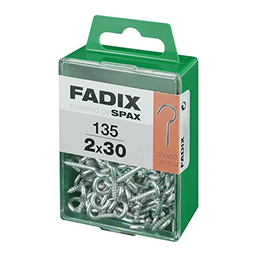 FADIX 18009 Caja M 135 uds. HEMBRILLA Abierta CINC 2,0x30mm, Multicolor