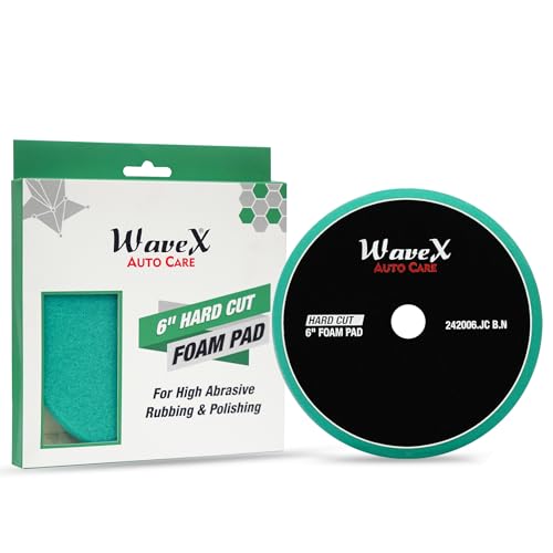 Image of Wavex 6-Inch Hard Cut Foam Pad for Car | Low Profile 20mm Design for Extreme Performance | High-Density Foam for Aggressive Cutting | Compatible with DA & Rotary Polisher | Machine Washable & Reusable